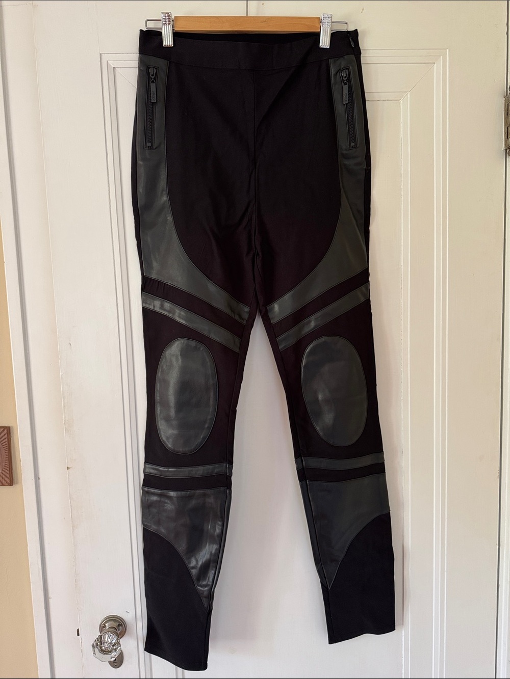 KILLSTAR voidclash black stretch Faux Leather Panel women’s pants L